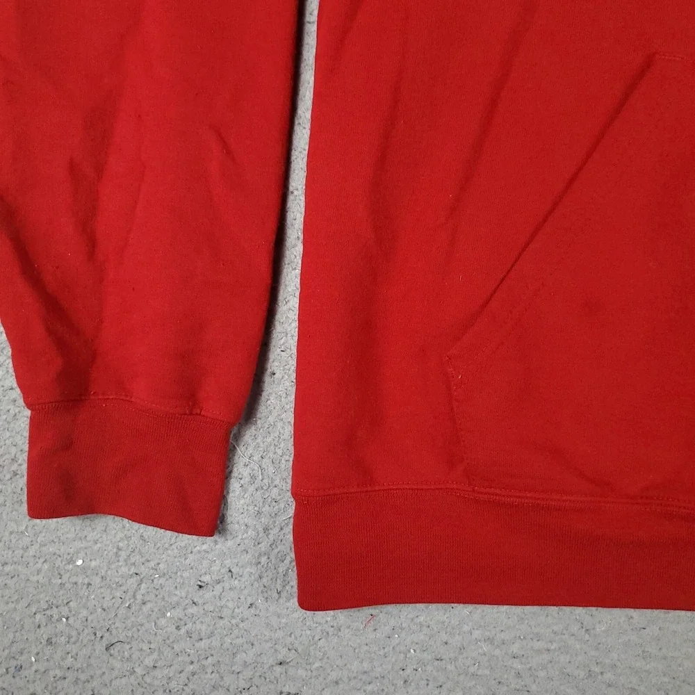 Adidas Sweater Mens Medium Red Casual Pullover Hoodie Sweatshirt *